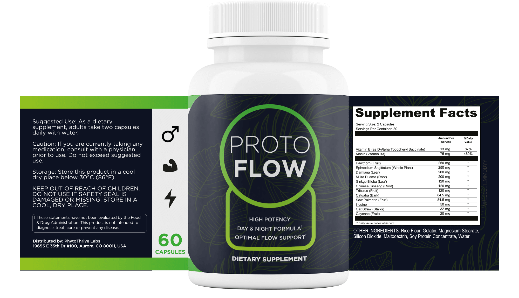 ProtoFlow supplement facts label